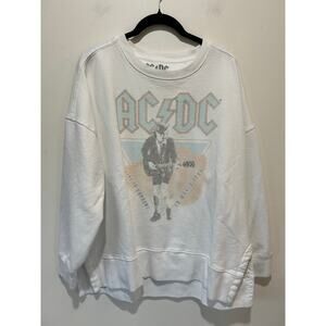 AC DC Sweatshirt size L white band graphic on front crewneck